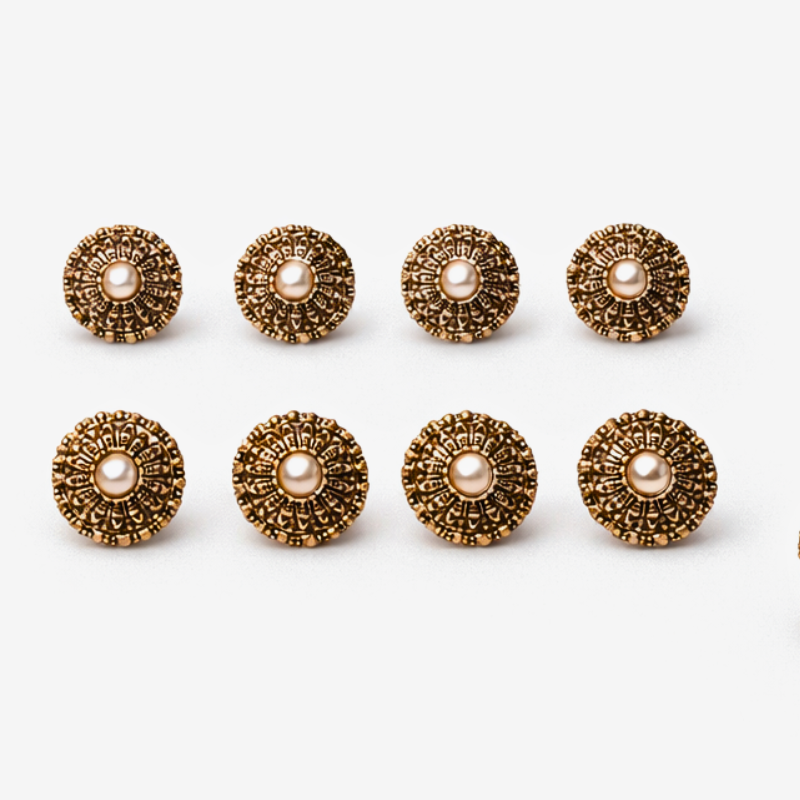 Antique Gold Sunbust Stud Earrings
