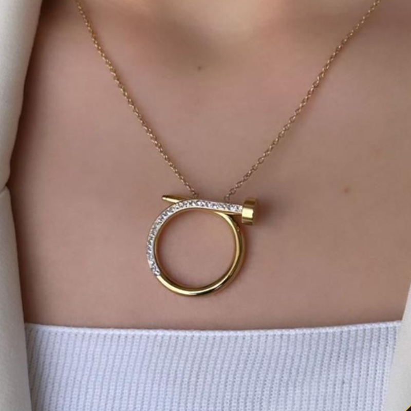 Circle Bar Pendant Necklace
