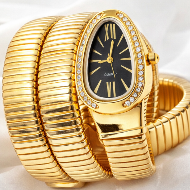 Ribbed Gold Bracelet Watch