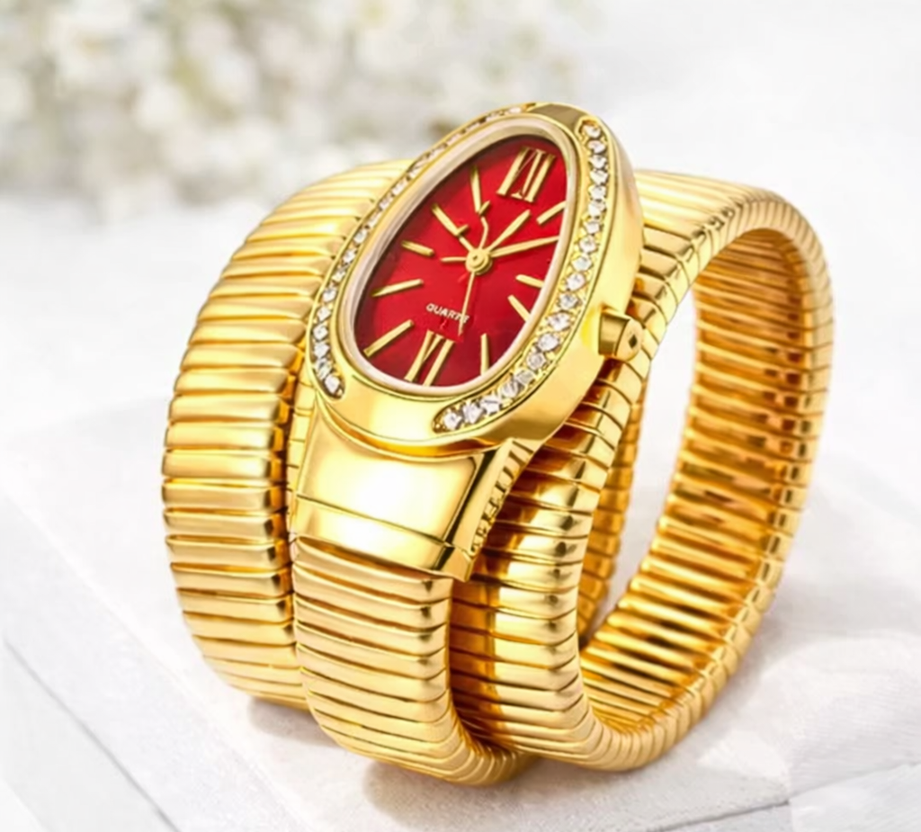 Ribbed Gold Watch