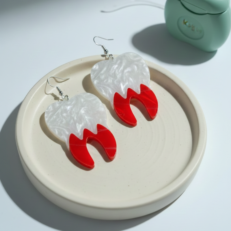 Tooth Shape Dangle Earrings