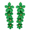 Green Floral Long Dangle