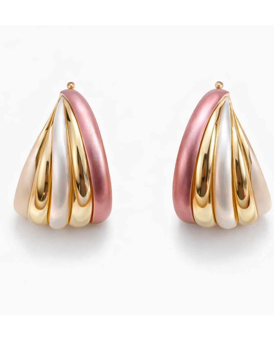 Tri Tone Gold Plated Stud