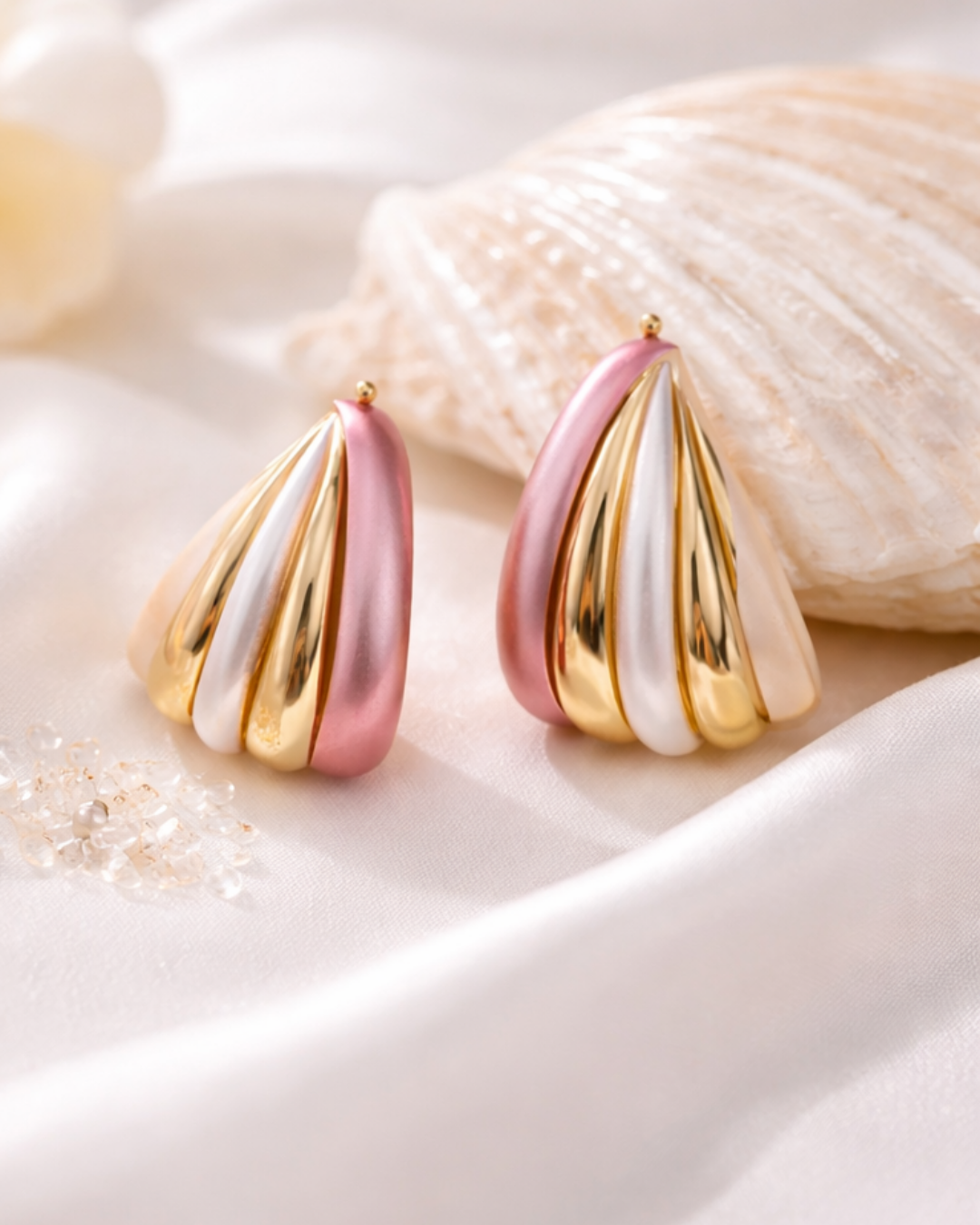 Tri Tone Gold Plated Stud