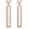 White Rectangular Earrings