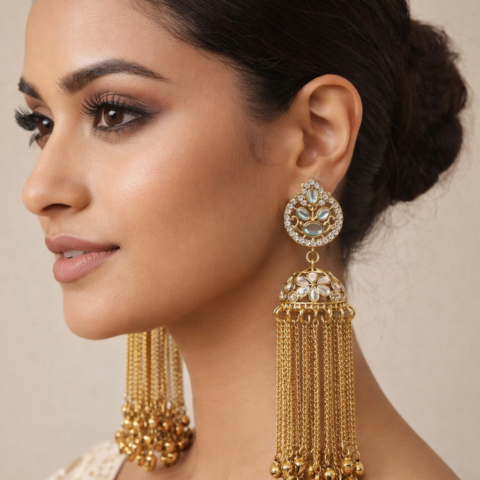 Kundan Jhumka Earrings