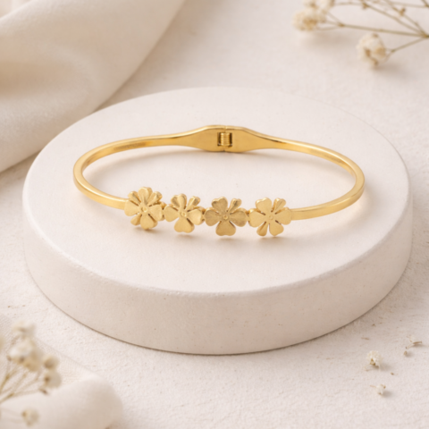 Plated Floral Bracelet