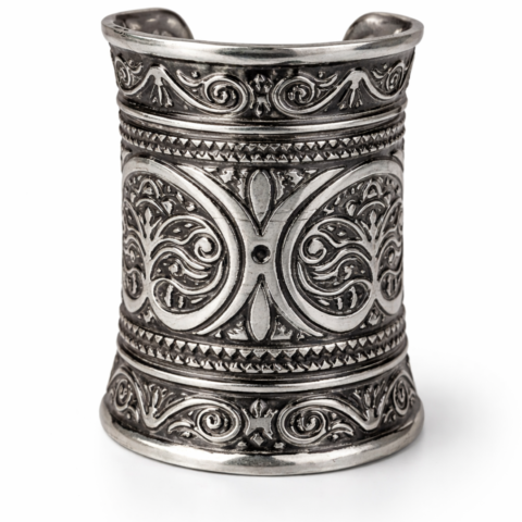 Silver Wide Cuff Bracelet