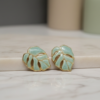 Enamel Leaf Stud
