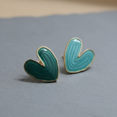 Green Heart Shape Enamel