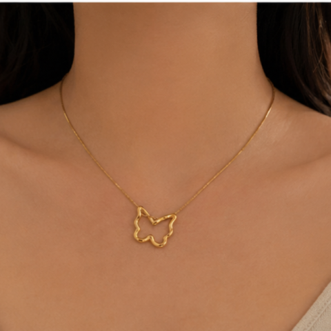 Minimal Butterfly neckpiece.