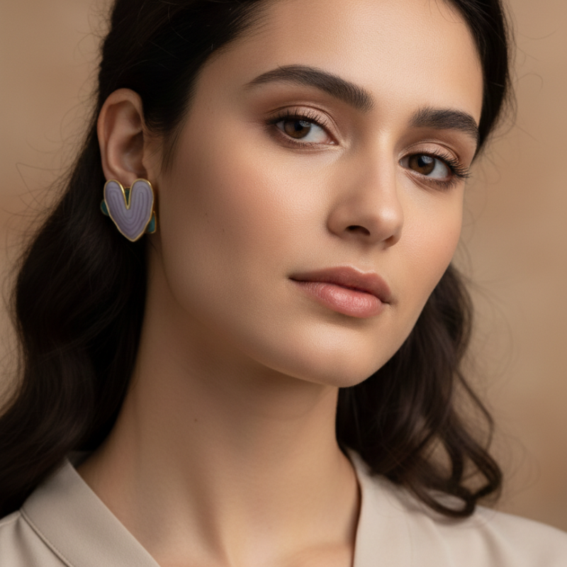 Purple Heart Shape Enamel