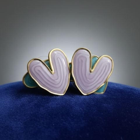 Purple Heart Shape Enamel