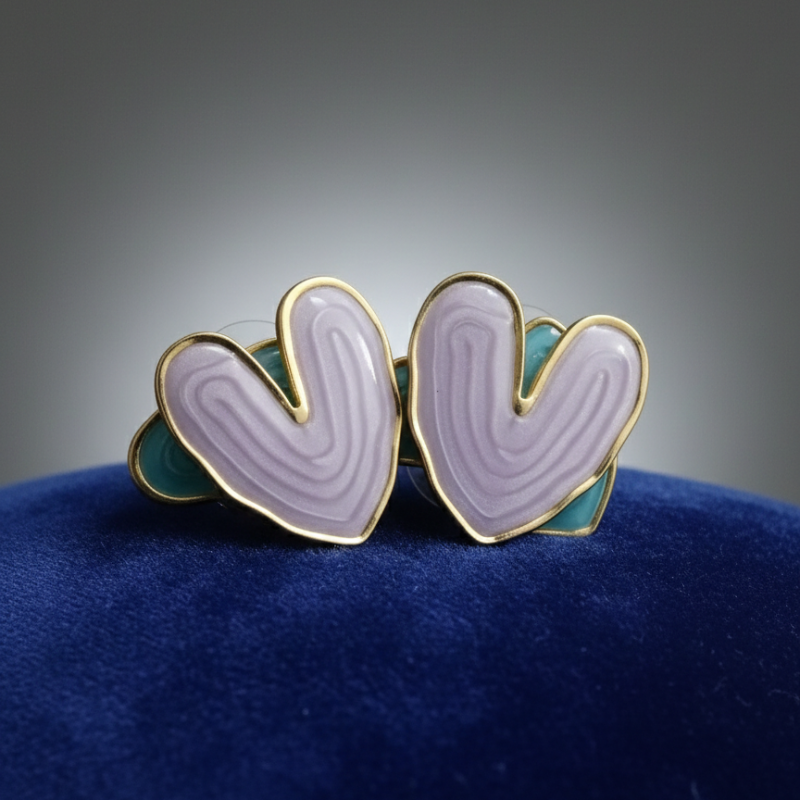 Purple Heart Shape Enamel