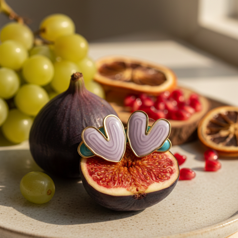 Purple Heart Shape Enamel