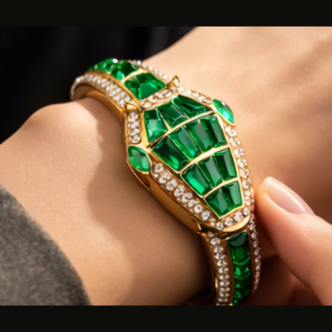 Green Golden Open Snake