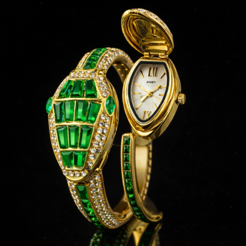 Green Golden Open Snake