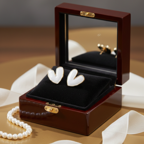 White Heart Shape Enamel