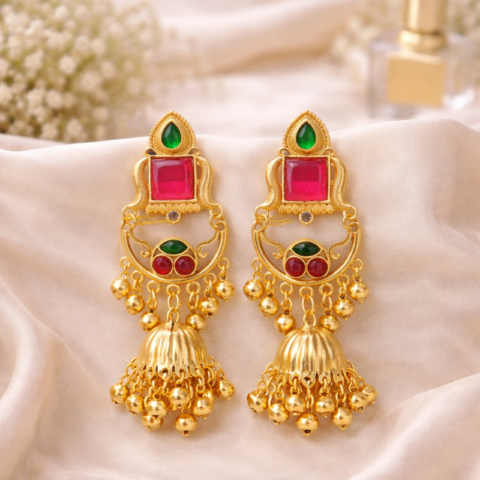 Kundan Jhumka Earrings