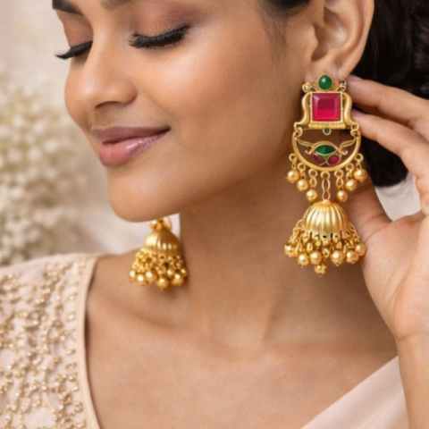 Kundan Jhumka Earrings