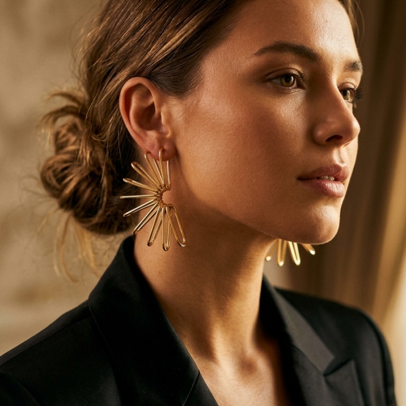 gold statement earrings for women