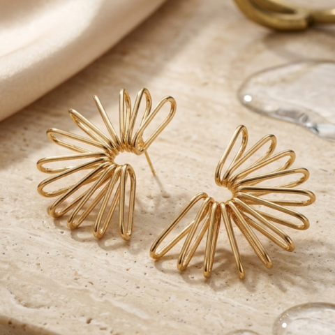sunburst gold earrings