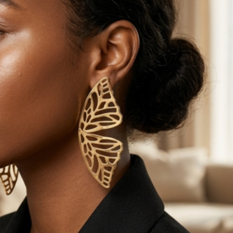 gold butterfly earrings