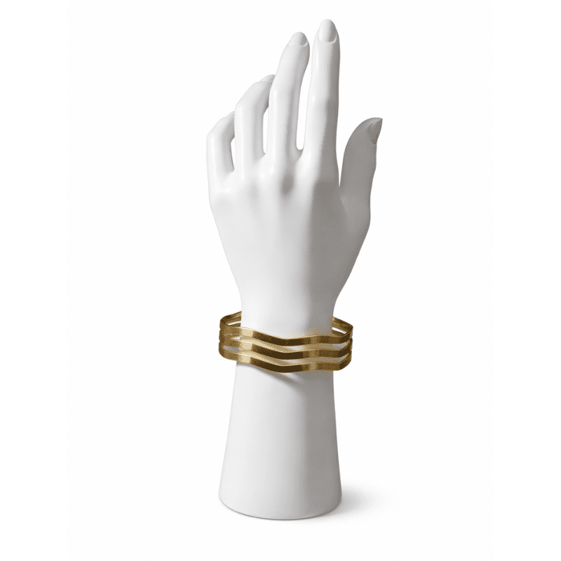 Gold Wave 3-Piece Bangle Set