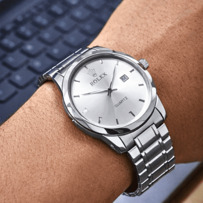 Men’s Silver Stainless Steel Analog Watch