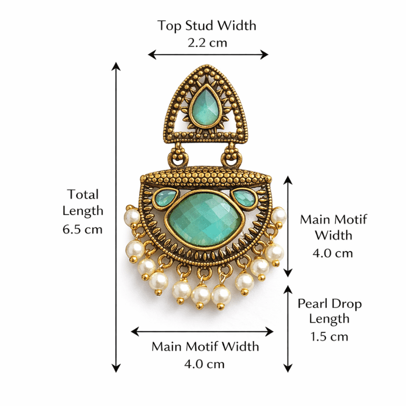 Green Stone Chandbali Earrings